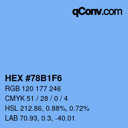 Color code: HEX #78B1F6 | qconv.com