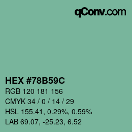 Farbcode: HEX #78B59C | qconv.com