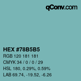 Color code: HEX #78B5B5 | qconv.com