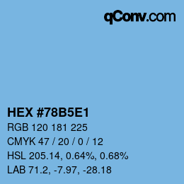 Color code: HEX #78B5E1 | qconv.com