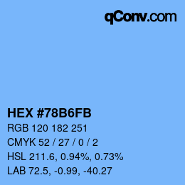 Color code: HEX #78B6FB | qconv.com