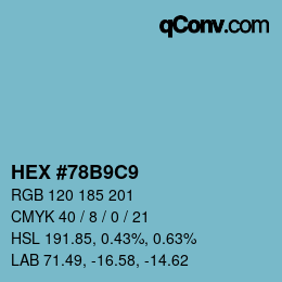 Color code: HEX #78B9C9 | qconv.com
