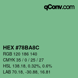 Código de color: HEX #78BA8C | qconv.com