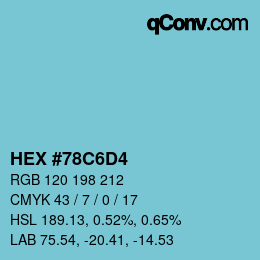 Color code: HEX #78C6D4 | qconv.com