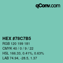 Color code: HEX #78C7B5 | qconv.com