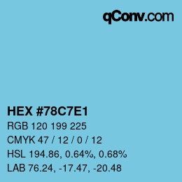 Color code: HEX #78C7E1 | qconv.com