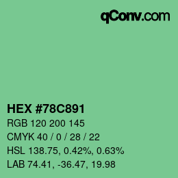 Color code: HEX #78C891 | qconv.com