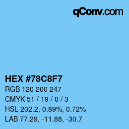 Color code: HEX #78C8F7 | qconv.com