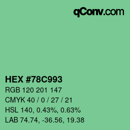 Color code: HEX #78C993 | qconv.com