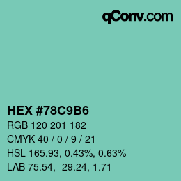 Color code: HEX #78C9B6 | qconv.com