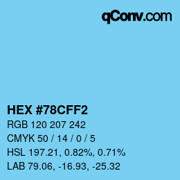Color code: HEX #78CFF2 | qconv.com