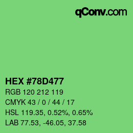 カラーコード: HEX #78D477 | qconv.com