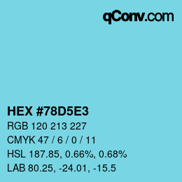 Color code: HEX #78D5E3 | qconv.com