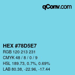 Color code: HEX #78D5E7 | qconv.com