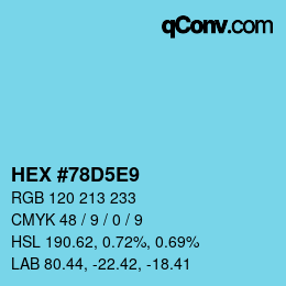 Color code: HEX #78D5E9 | qconv.com