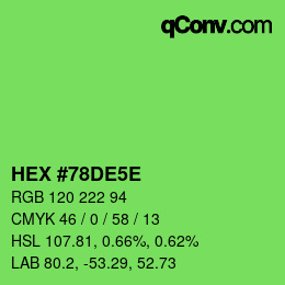 Color code: HEX #78DE5E | qconv.com