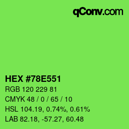 Color code: HEX #78E551 | qconv.com