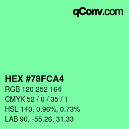 颜色代码: HEX #78FCA4 | qconv.com