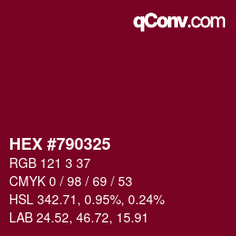 Color code: HEX #790325 | qconv.com