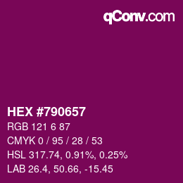 颜色代码: HEX #790657 | qconv.com