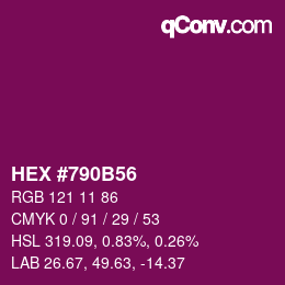 Color code: HEX #790B56 | qconv.com