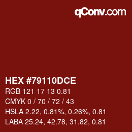 Farbcode: HEX #79110DCE | qconv.com
