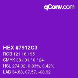 Color code: HEX #7912C3 | qconv.com