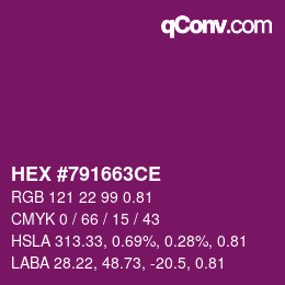 Farbcode: HEX #791663CE | qconv.com