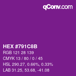 Color code: HEX #791C8B | qconv.com