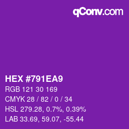 Color code: HEX #791EA9 | qconv.com