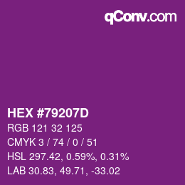 Color code: HEX #79207D | qconv.com