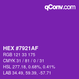 Color code: HEX #7921AF | qconv.com