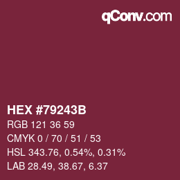颜色代码: HEX #79243B | qconv.com