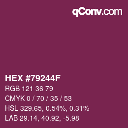 Color code: HEX #79244F | qconv.com