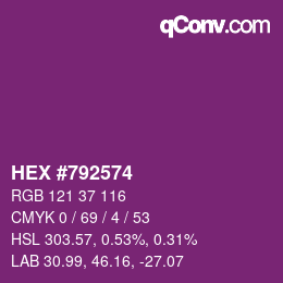 Farbcode: HEX #792574 | qconv.com