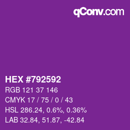 Color code: HEX #792592 | qconv.com