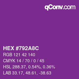 Color code: HEX #792A8C | qconv.com