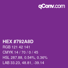 Color code: HEX #792A8D | qconv.com