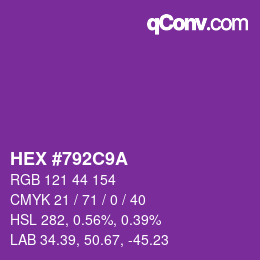 Color code: HEX #792C9A | qconv.com