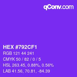 Color code: HEX #792CF1 | qconv.com