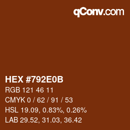 Color code: HEX #792E0B | qconv.com
