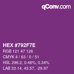 Color code: HEX #792F7E | qconv.com