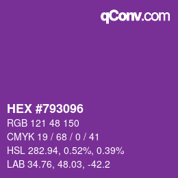 Color code: HEX #793096 | qconv.com