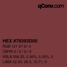Código de color: HEX #79393D00 | qconv.com