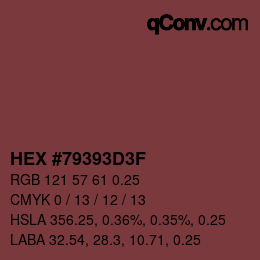 Farbcode: HEX #79393D3F | qconv.com