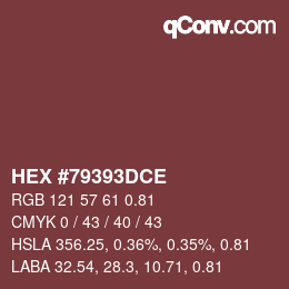 カラーコード: HEX #79393DCE | qconv.com