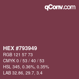 カラーコード: HEX #793949 | qconv.com