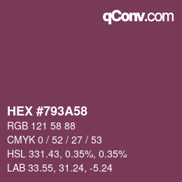 Código de color: HEX #793A58 | qconv.com