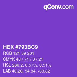 Color code: HEX #793BC9 | qconv.com
