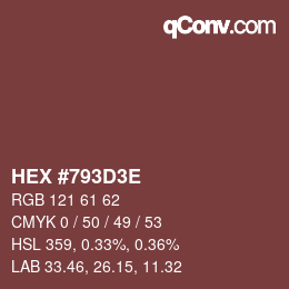 Color code: HEX #793D3E | qconv.com